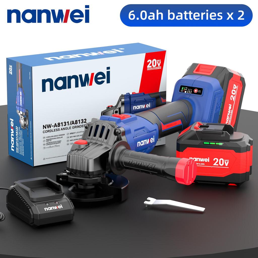 NANWEI 125 Mm Angle Grinder 5000/7000/9800 Rpm, 20 V, Brushless Motor
