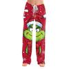 Women's Christmas Print Pants with Elastic Waist and Casual Sleepwear