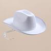 Hemming Wide Brim Solid Color Adjustable Windproof Rope Bowler Hat Western Cowgirl Jazz Sun Hat Fashion Accessories
