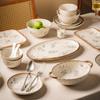 Japanese Retro Orchid High-Value Tableware Housewarming New Home Bowls And Plates Underglaze Ceramic Bowls And Plates