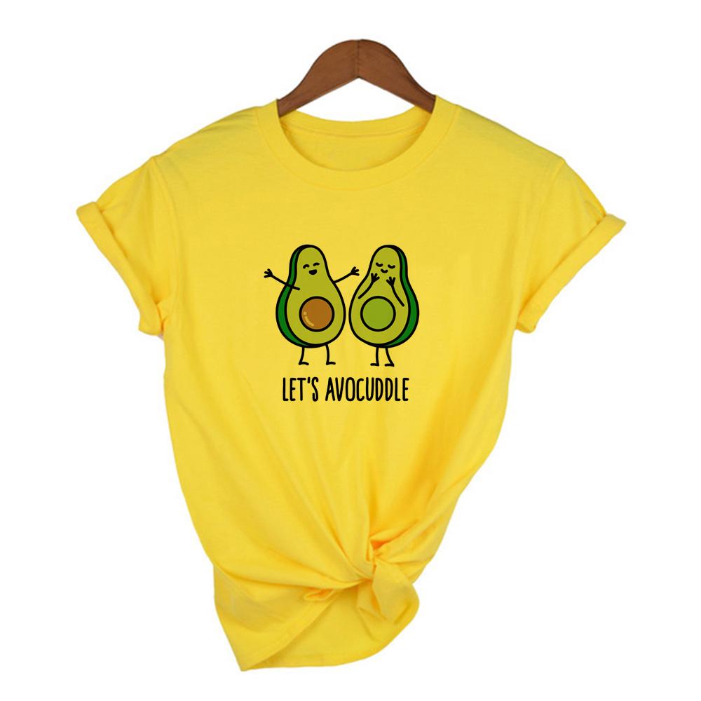 Avocado Women Short Sleeve T Shirt Casual Cartoon Kawaii Graphic Tops Female Harajuku Tee Summer