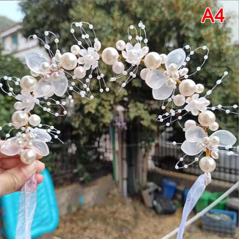Pearl Flower Headband Bridal Headdress Wedding Crown