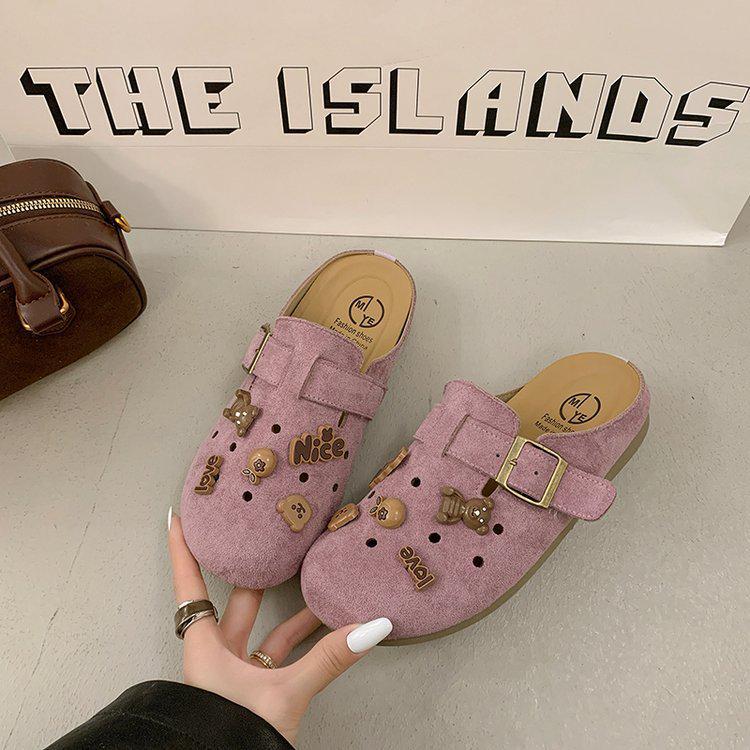 Retro Women's Closed-Toe Thick-Soled Clog Slippers - Spring/Summer 2025 Collection