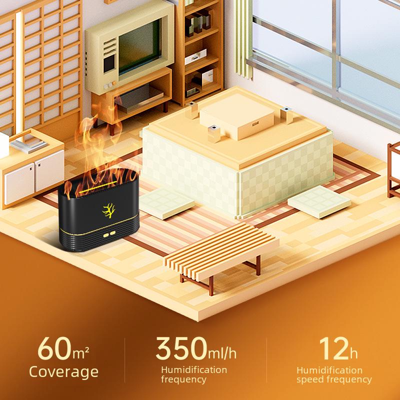 Colorful Flame Aromatherapy Machine: Essential Oil Diffuser & Humidifier