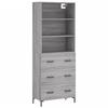 VidaXL Buffet haut Sonoma gris 69,5x34x180 cm Bois d'ingénierie 3189387
