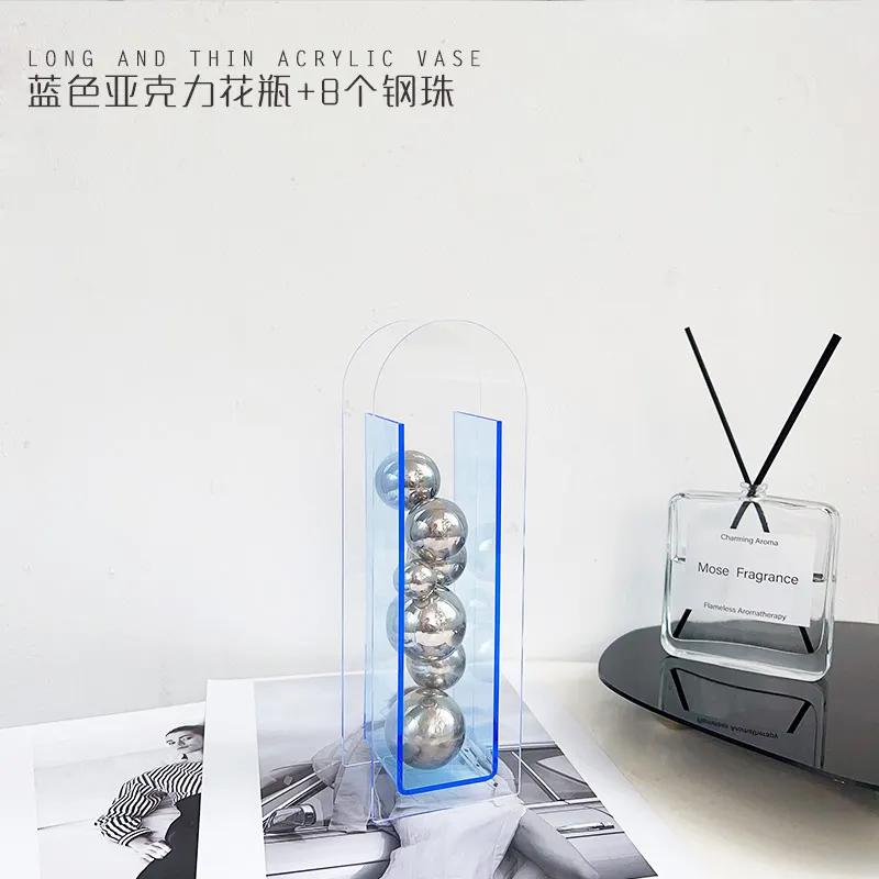 Acrylic Transparent Box Vase Desk Decorative Ornaments Spherical Crafts Room Abstract Art Decoration Geometric Decoration
