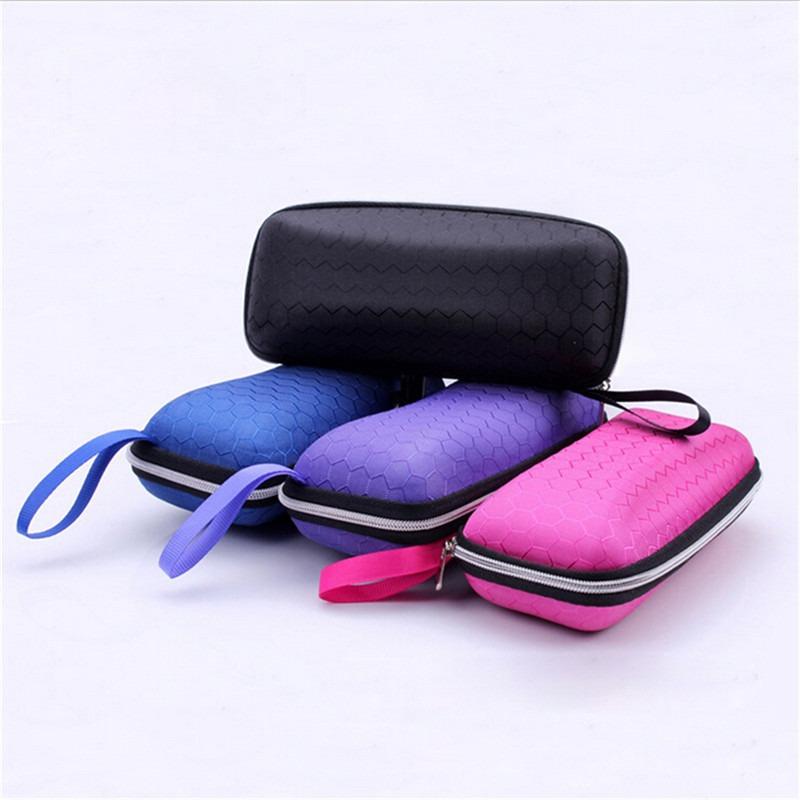 1 PC New Honeycomb Zipper Glasses Case portable Sunglasses Case Zipper Bag Hard Eye Glasses Case Glasses storage box