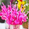 50 Pcs Paper Drinking Straw, 3D Fruit Paper Straws Pineapple Flamingo Design Striped Bars Decors Hawaiian Beach Party Straw