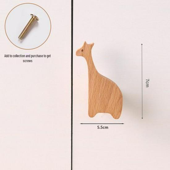 Nordic Star Moon Cloud Children's Wardrobe Handle - Solid Wood