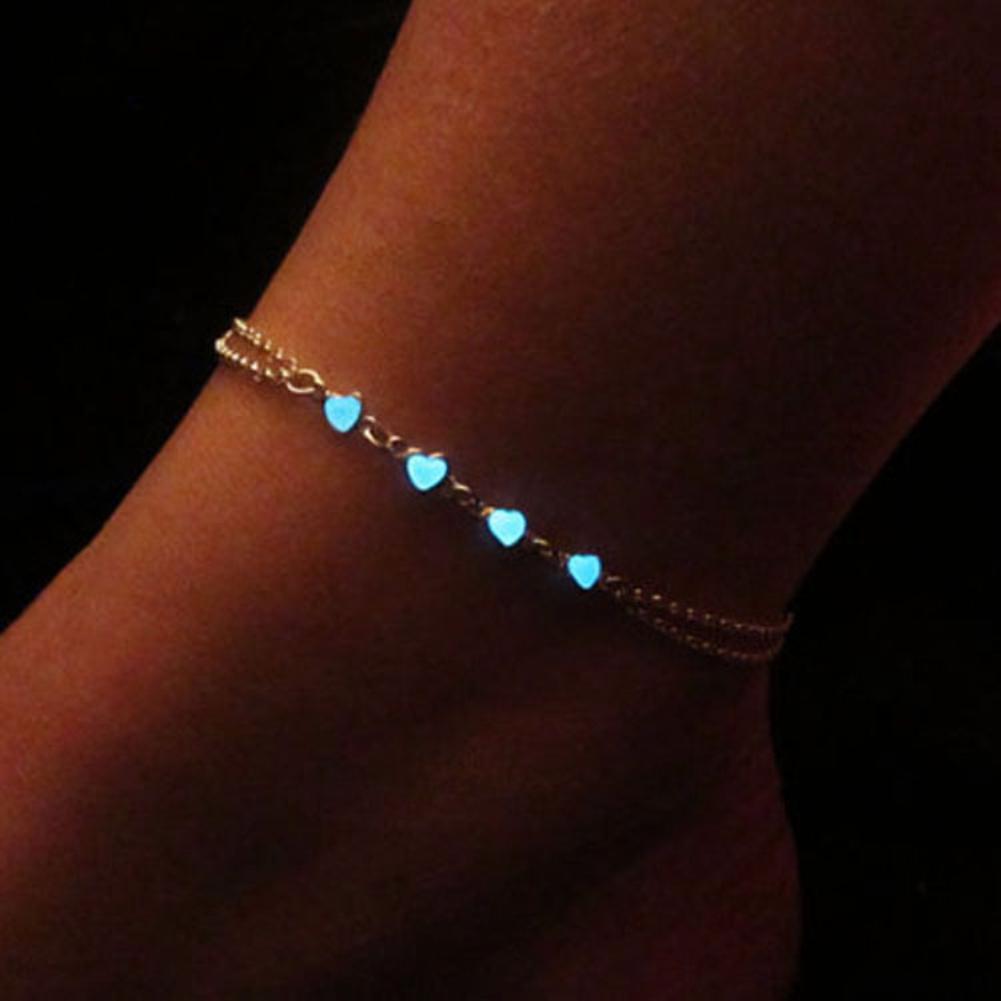 Little Star Heart Flower Glow in the Dark Ankle βραχιόλι Γυναικεία κοσμήματα Anklet