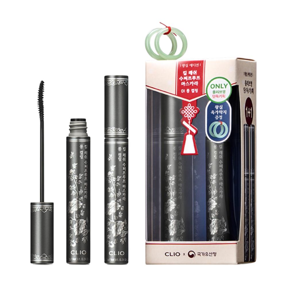 Тушь для ресниц CLIO Kill Lash Superproof 01 Long Curling Королевское издание 1+1 Набор + Подарок: нефритовое кольцо 01 Long Curling