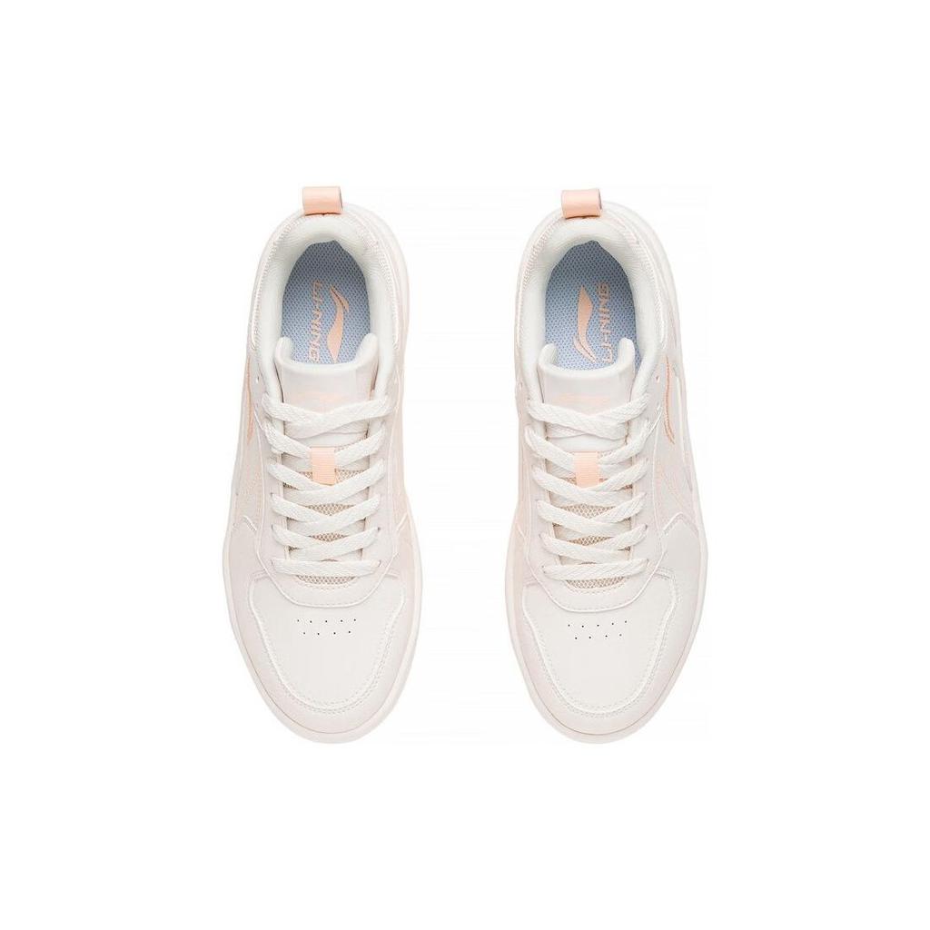 New LiNing Spike Years Anti Slip Wear Resistant Breathable Height Increasing Low Top Skateboard Shoes Women's Mist White AGCT148-2