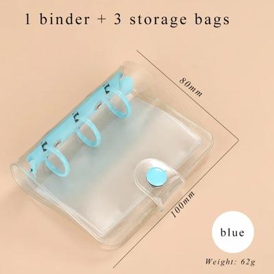 Kreatives Süßes Transparentes 3-Ring Mini Loseblatt Handbuch Student Tragbares Notizbuch Ordner Schulmaterial