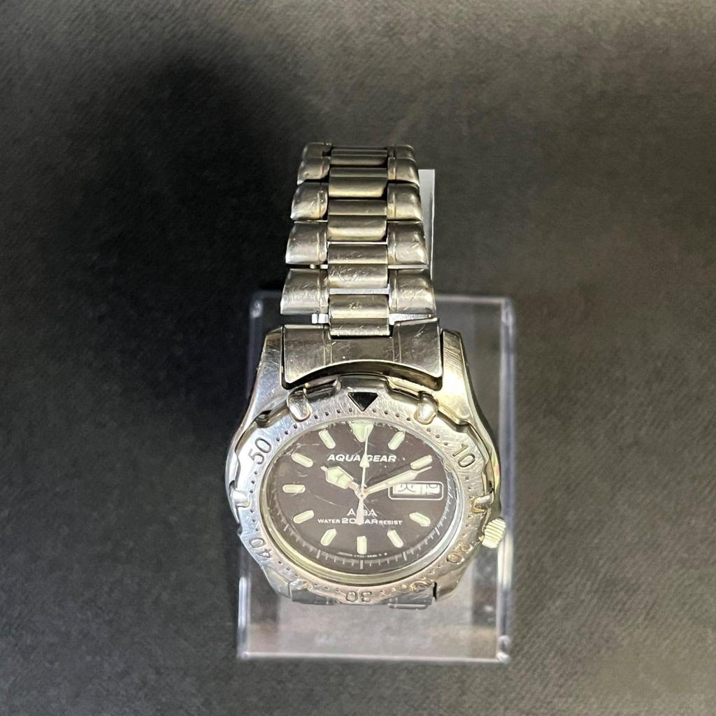 Used [Working Item] SEIKO ALBA AQUA GEAR V733-6A11 QUARZ Watch Battery Replaced Operation Confirmed Silver