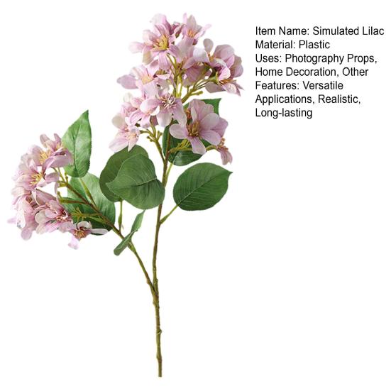 Artificial Lilac Realistic Faux Flowers with Bendable Stem Long-lasting Artificial Lilac Flowers Branch for Vase Table Centerpieces Wedding Bouquet