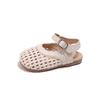 Girls Hollow Out Woven Princess Sandals, Spring Summer Knit Crocs Half Shoes for Baby Girls