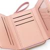 1Pc Fashi Embroidered Heart-Shaped Short Wallet, Heart Pattern Stitch Detail Coin Purse, Daily PU Leather Zipper Small Wallet