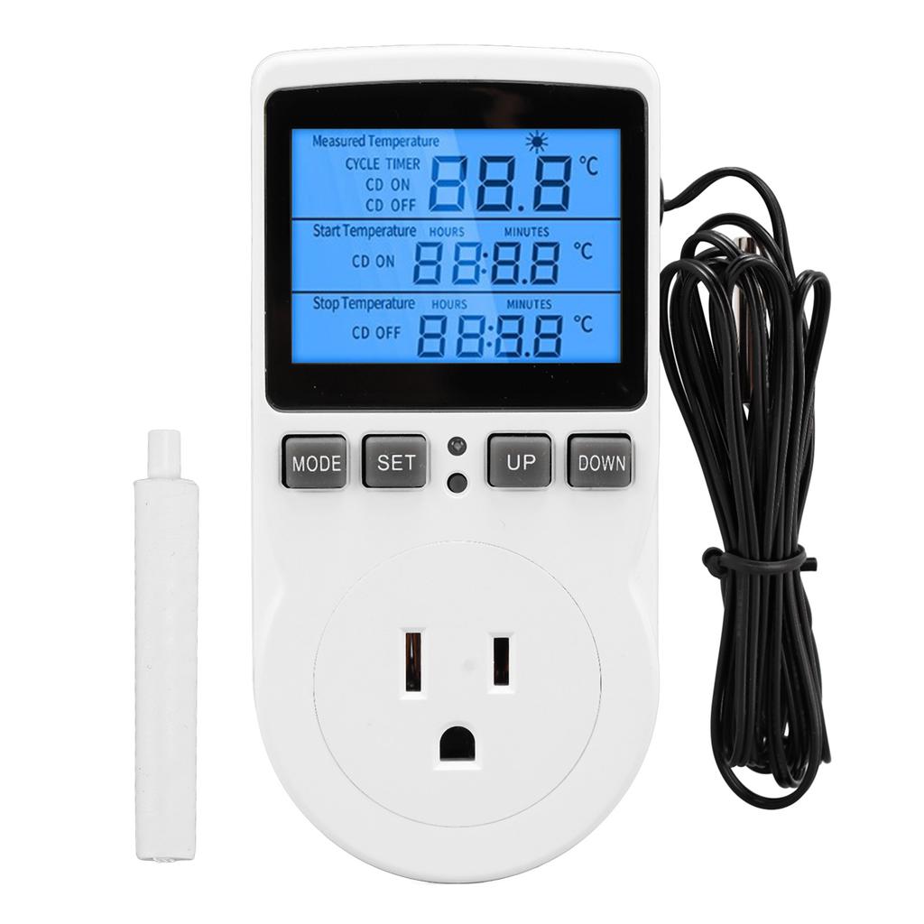 Intelligenter Thermostat Digitaler Temperaturregler Steckdose Timer mit blauer Hintergrundbeleuchtung für