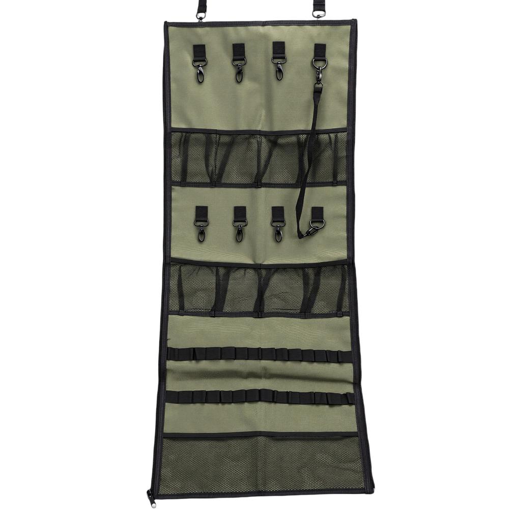 Camping Hanging Bag 600D Oxford Cloth Camp Storage Bag with Hanging Hooks Mesh Pockets for Home Office Picnic