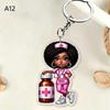 1 Stück Süßer Figuren Schlüsselanhänger 2D Flach Acryl Cartoon Arzt Krankenschwester Schlüsselanhänger Rucksack Hängeanhänger Für Medizinisches Personal Paar