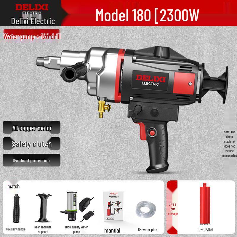 DELIXI Handheld High-Power Core Drill for Air Conditioner and Range Hood Wall Openings, Lightweight Modified Drill.