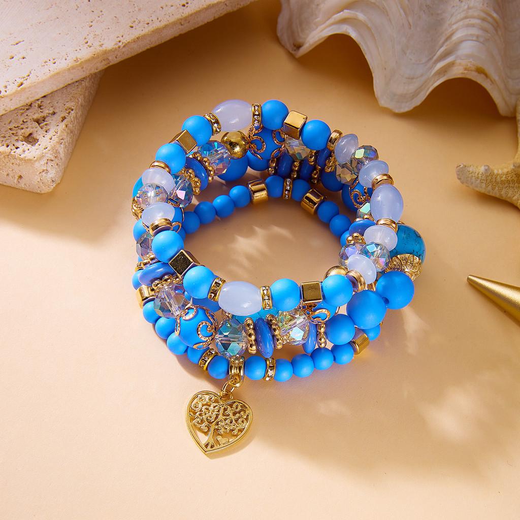 Bohemian Crystal Heart Multilayer Bracelets For Women With Charm And Gift Choice