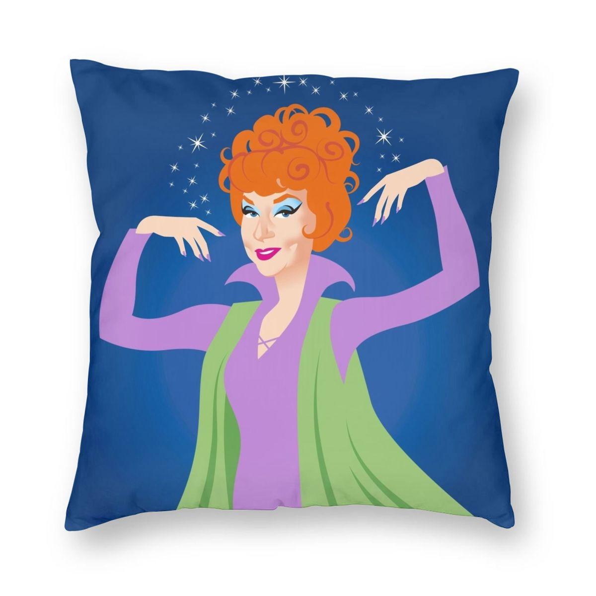 Agnes Moorehead Endora Bewitched Pillowcase Polyester Linen Velvet Printed Decorative Throw Pillow Case Sofa Cushion Cover 45X45 Peach skin 18*18(CM)-1Pcs