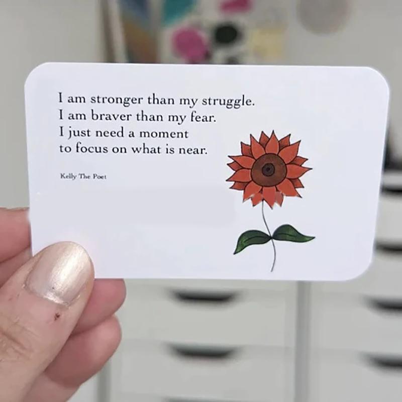 Kieszonkowa karta na lęk Zestaw kart z afirmacjami na lęk Prezenty na zdrowie psychiczne Wsparcie psychiczne Karty z podziękowaniami z kojącymi słowami