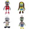 Plants Vs Zombies Sports Newspaper Roadblock Iron Bucket Zombie Plush Toy Doll For Kids And Collectors
