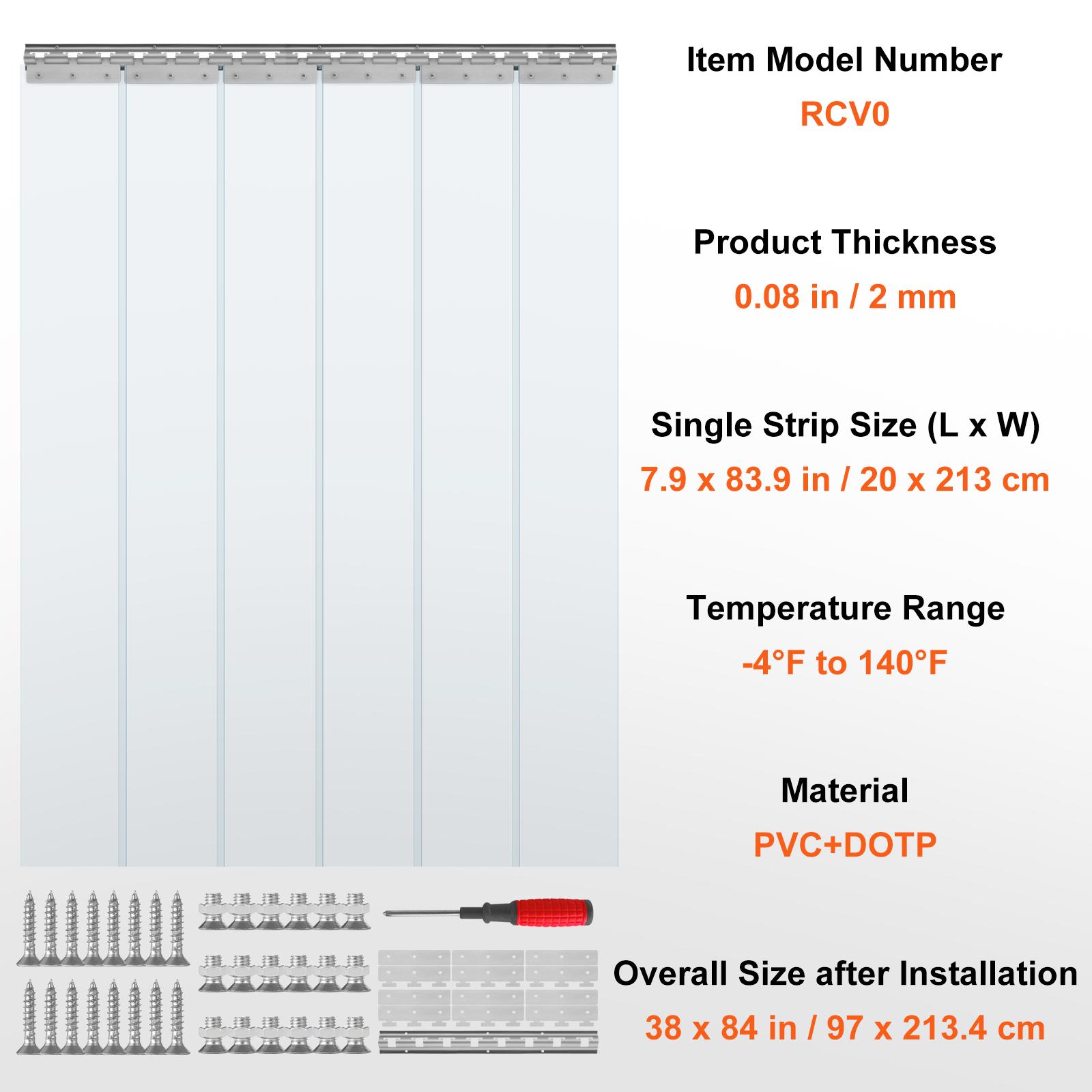 

SucceBuy Clear Vision PVC Strip Door Curtain Windproof Sliding Window Installation Screens for Walk in Coolers Warehouse