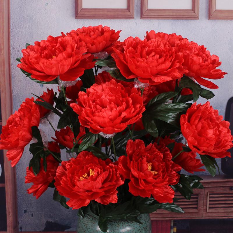 Peony Flower Fake Flower Living Room Bedroom Decoration Large Flower Shopping Mall Lobby