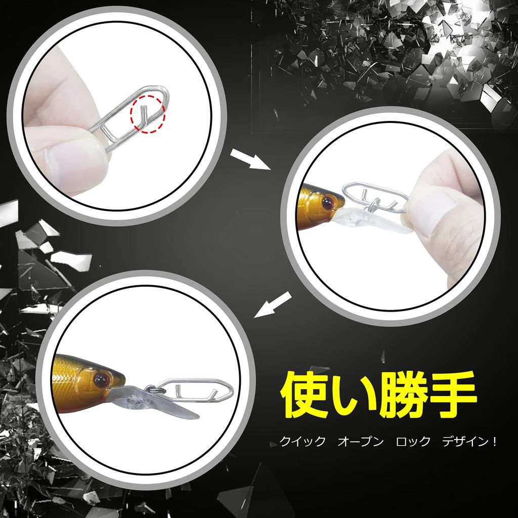 QISHUO Stainless Steel Swivels for Bluefish and Stream 50 Black Lures, Heavy-Duty Fishing, Saltwater, Fishing, 32kg, Pieces,