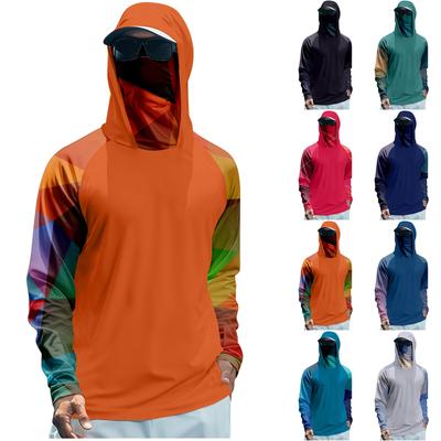 Men's Performance Fishing Raglan Hoodie - UPF 50+ UV Long Sleeve Sun-protective Shirt With Mesh Visor