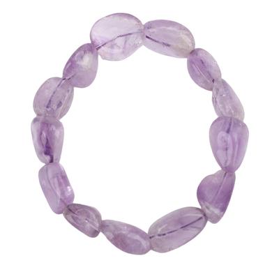 Amethyst Armband Elastisch Verstellbare Größe Elegante Kristall Edelsteine Perlenarmband für Geburtstag Jahrestage