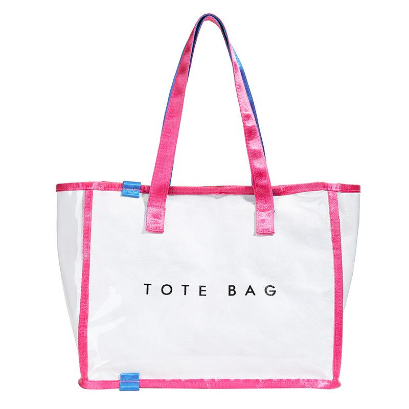 

Ручная женская сумка Крафтовая бумажная сумка Сумка-тоут большой вместимости Водонепроницаемая сумка для покупок высокой ценности Сумка-тоут розовый