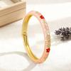 Flower Pattern Blossom Enamel Bracelet Rustic Style Women Bangle Vintage Bracelet  Student