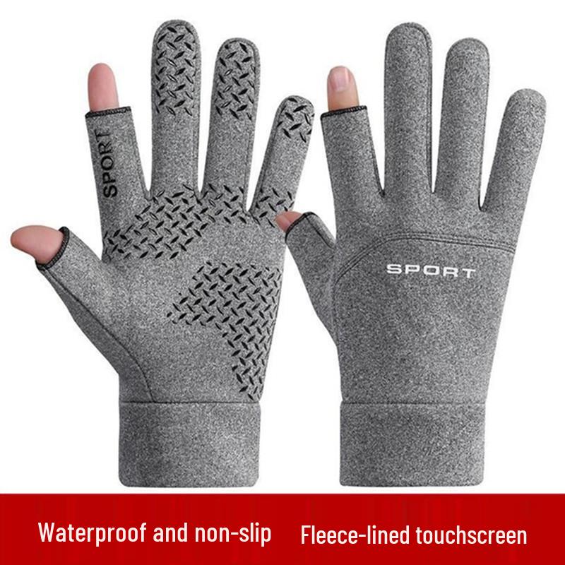 Unisex Fleece Lined Touch Screen Gloves - Waterproof, Windproof for Autumn & Winter Outdoor Cycling