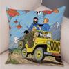 Federa Cuscino con Stampa Carlino Cartone Animato per Camera Bambini Casa Auto Divano Decorazione Adorabile Cane Animale Federa Cuscino Copricuscino Peluche 45x45cm