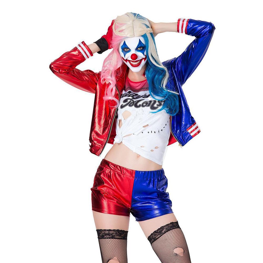 Halloween Suicide Squad Costume Harley Quinn Clown Areen Quinze Cosplay Costume