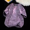 Men's Tie Dye Bamboo Print Short Sleeve T-Shirt - Oversized Casual Streetwear Chinese Style Tee