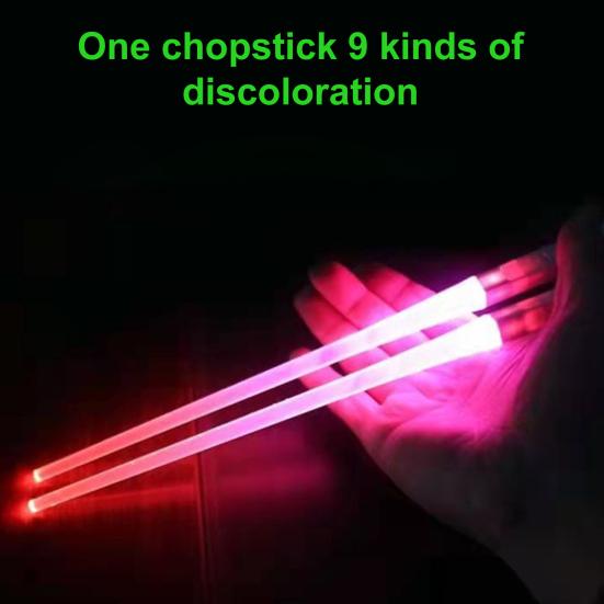1 Paar LED-Lichtschwert-Essstäbchen, leuchtende Essstäbchen für Sushi-Nudeln, im Dunkeln leuchtende Essstäbchen, leuchten Partyzubehör