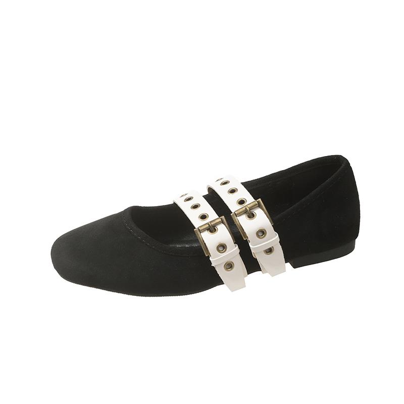 Fashion Shoes Woman 2024 Round Toe Shallow Mouth Casual Female Sneakers Autumn Flats New Square Fall Retro Summer Dress PU Mary Janes La