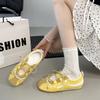 Fashion 2025 New Ladies Shoes Lace-up Women's Flats Fashion Color Matching Ballet Flats Shallow Light Soft Bottom Best Seller Flat Shoes
