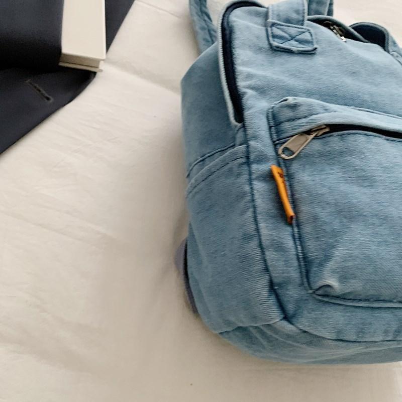 Retro Denim Backpack Student Schoolbag
