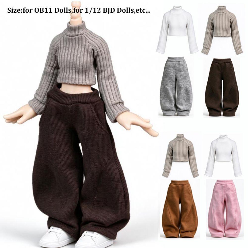 Mini Ribbed Knitted Sweaters Tops Casual Wear Dolls Streetwear for OB11 Dolls/for 1/12 BJD Dolls