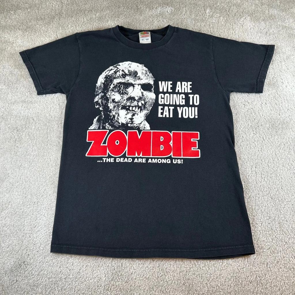 Vintage Lucio Fulci Zombie 1979 Movie Promo Graphic T-shirt Cult Mens Small Rare