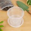 Breathable Plant Pots for Rootlets Clear Plastic Orchid Pot with Saucer, Drainage Holes, Ventilated Flower Rose, Phalaenopsis, Seedings Containers