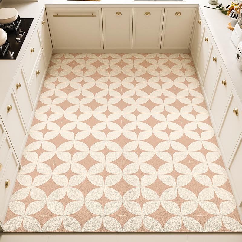 Fresh Kitchen Mat - Waterproof, Oil-Resistant, Non-Slip PVC Leather Area Rug, Easy-Clean and Cuttable Floor Mat for Home Use