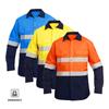 Maßgeschneidertes Logo Baumwolle Verkehr Bergbau Industrie Bau Hohe Sichtbarkeit Arbeiter Arbeitskleidung Hi Vis Reflektierend Sicherheit Arbeitshemden