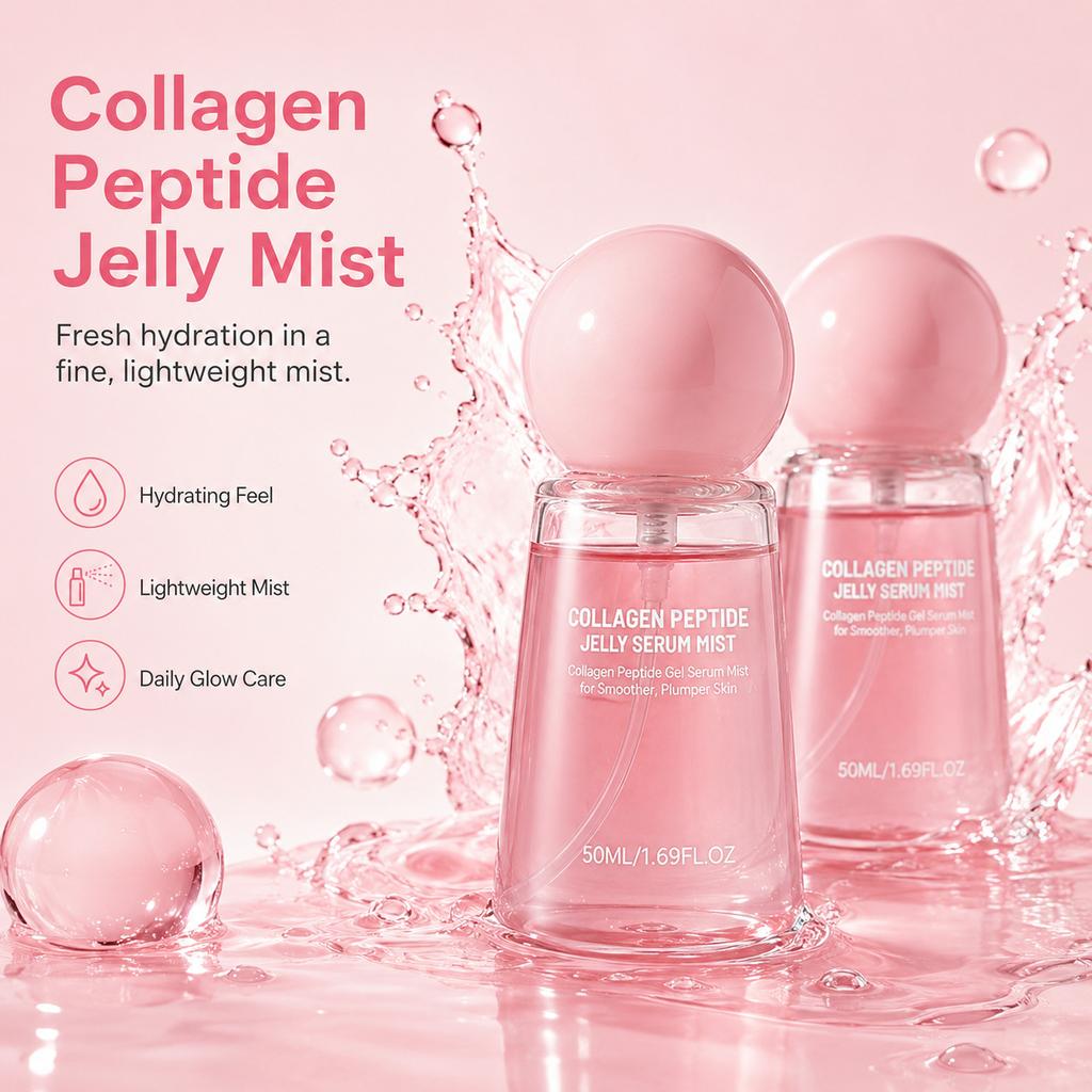 Collagen Peptide Jelly Essence Spray Moisturizing Smoothing Softening Facial Skin Hydrating Glow Essence Less